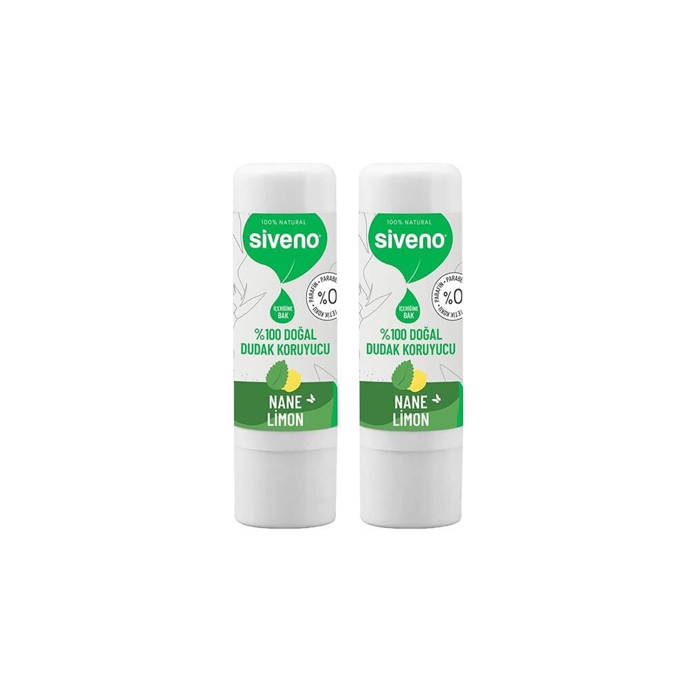 Siveno %100 Doğal Dudak Koruyucu Nane & Limon 6 gr x 2