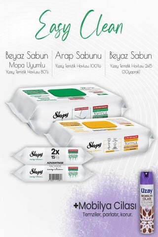 Sleepy Easy Clean Yüzey Temizlik Havlusu Seti 7 ve Mobilya Cilası Lavanta