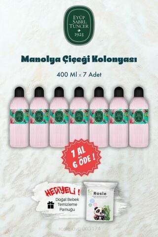 400 ML Manolya Çiçeği Kolonyası 7 AL 6 ÖDE ve ROSIE Hediye