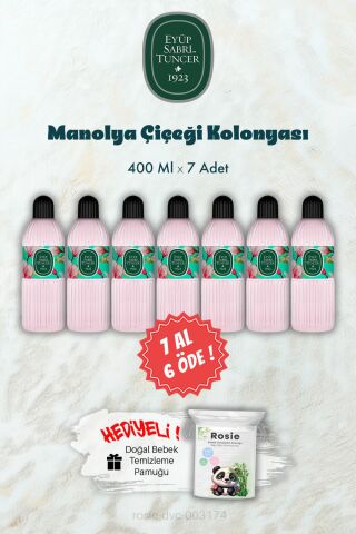 400 ML Manolya Çiçeği Kolonyası 7 AL 6 ÖDE ve ROSIE Hediye