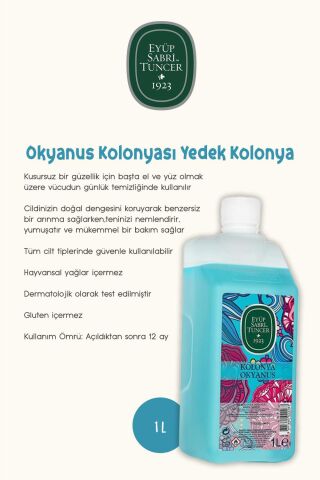Okyanus Kolonya 1lt ve 400ml, Sıvı Sabun 1500ml ve Rosie Pamuk