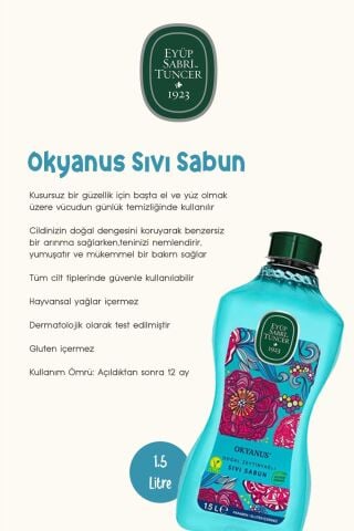 Okyanus Kolonya 1lt ve 400ml, Sıvı Sabun 1500ml ve Rosie Pamuk