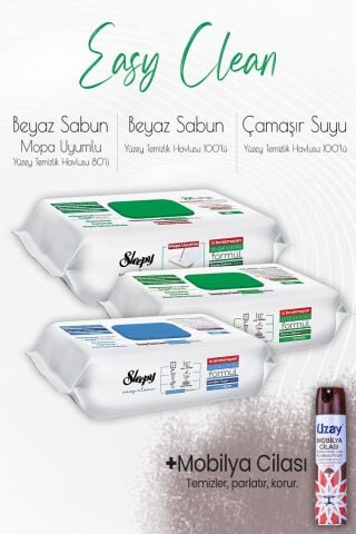 Sleepy Easy Clean Yüzey Temizlik Havlusu Seti 3 ve Mobilya Cilası Sandalağacı