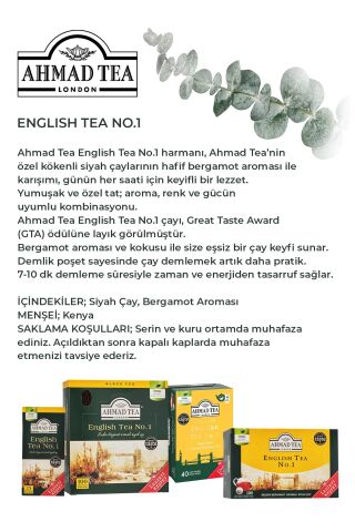 100’lü English Tea No.1 Bardak Poşet Çay, 7 paket ve Kupa HEDİYE