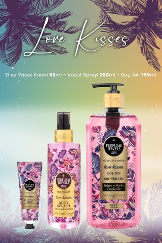 Eyüp Sabri Tuncer Love Kisses Vücut Spreyi 250 ml, Duş Jeli 750 ml ve Krem 50 ml