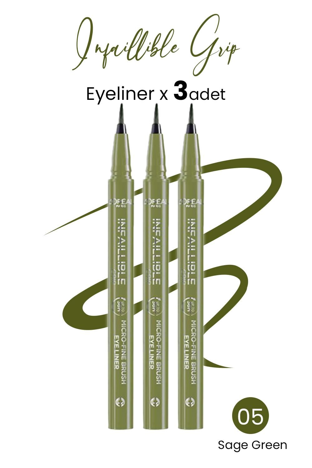 Loreal Paris Infaillible Grip Eyeliner 05 Sage Green x 3 Adet