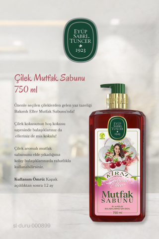 Eyüp Sabri Tuncer 3 Adet  Çilek Mutfak Sabunu 750 ml ve Doğal Pamuk ROSIE
