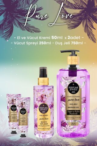 Eyüp Sabri Tuncer Pure Love Vücut Spreyi 250 ml, Duş Jeli 750 ml ve Krem 50 ml x 2 Adet