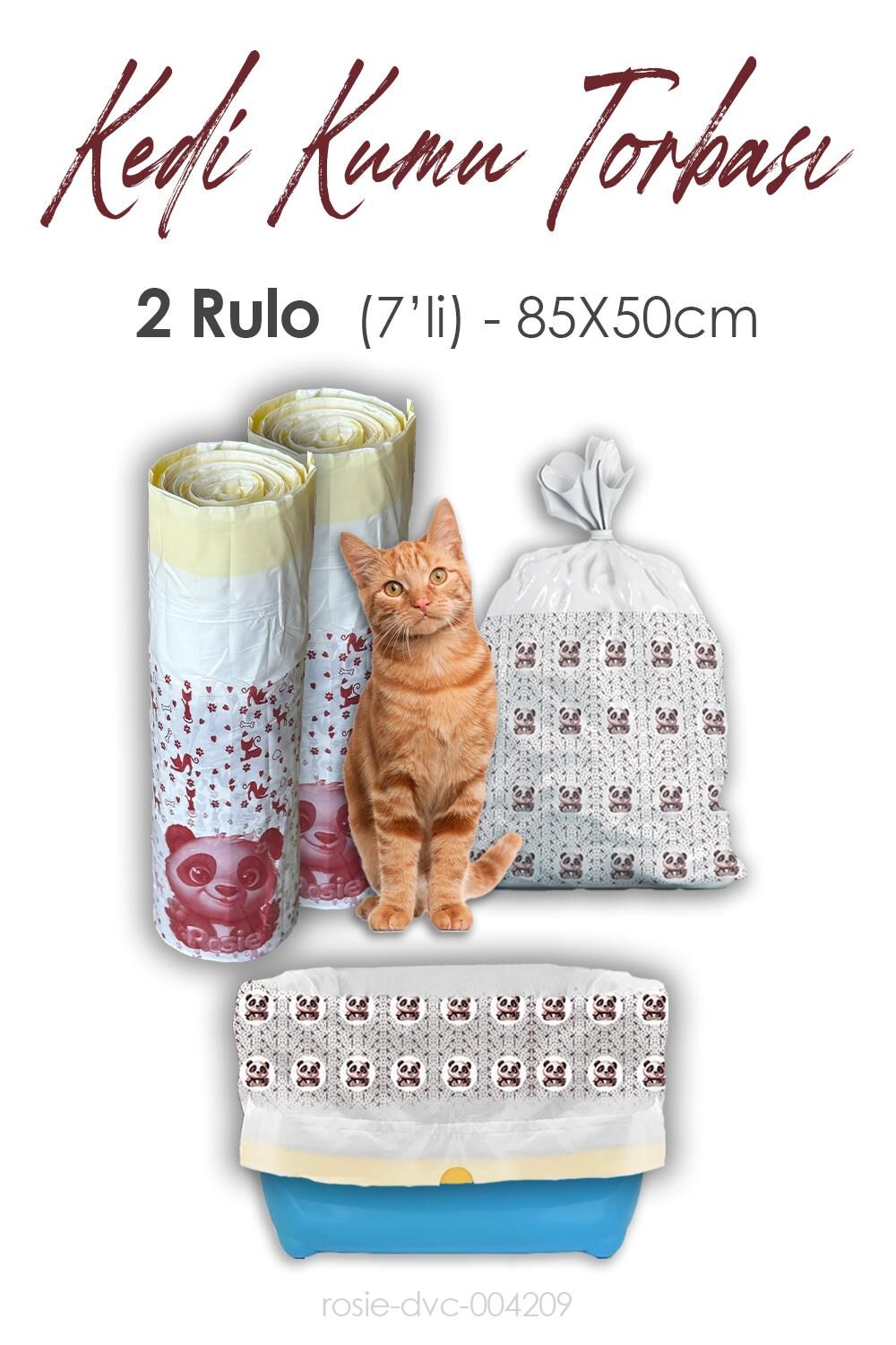 Rosie Kedi Kumu Torbası, 85x50cm Boyutunda, 14 Adet
