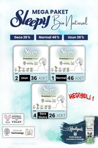 Sleepy Bio Natural Mega Paketler Ailesi ve Rosie Pamuk