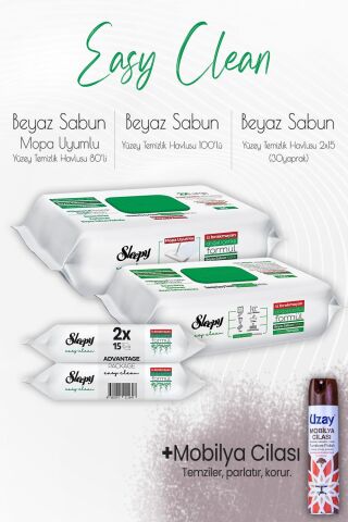 Sleepy Easy Clean Yüzey Temizlik Havlusu Seti 5 ve Mobilya Cilası Sandalağacı