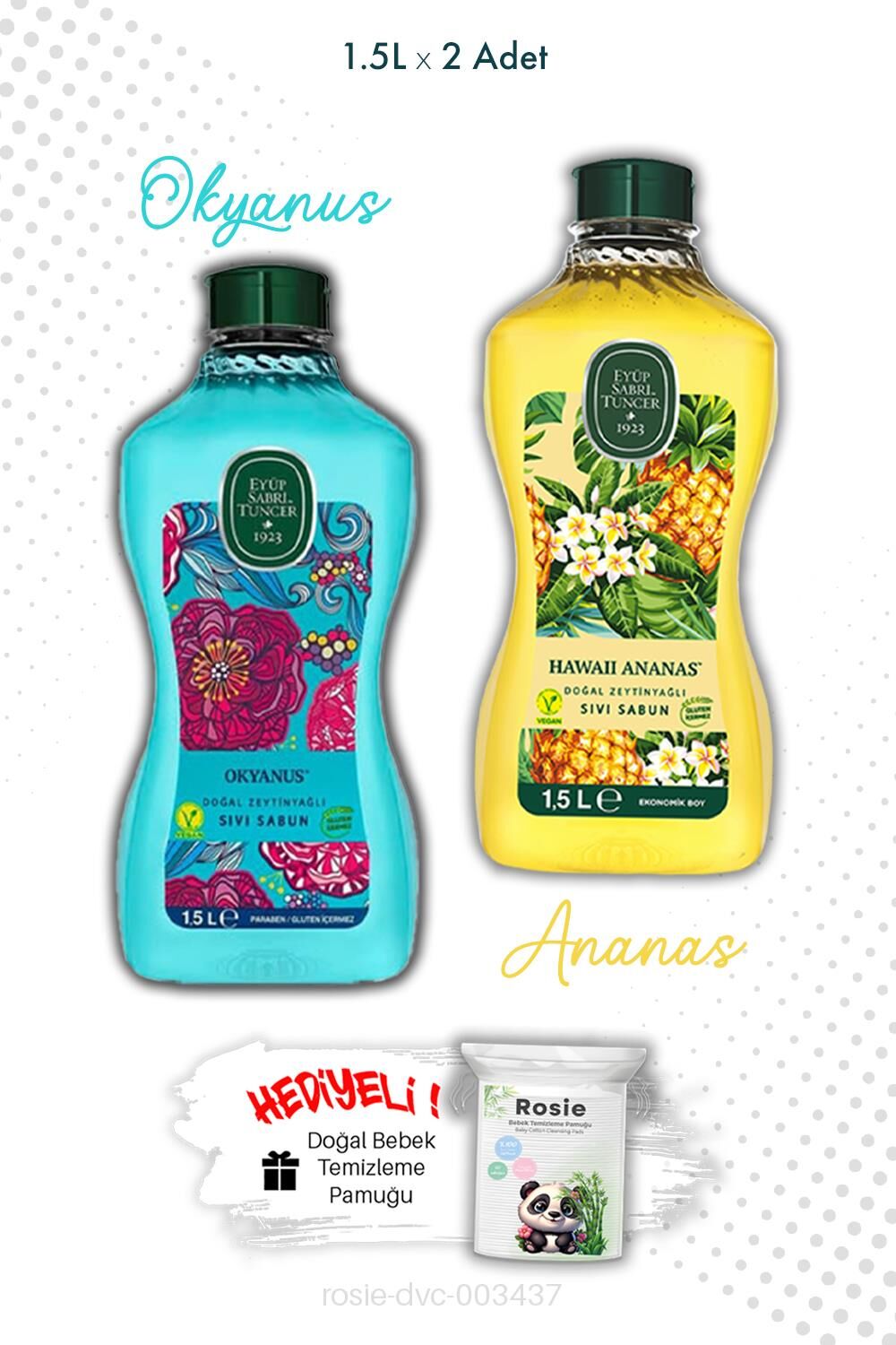 1.5L Sıvı Sabun Okyanus ve Hawaii Ananas ve ROSIE