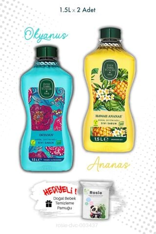 1.5L Sıvı Sabun Okyanus ve Hawaii Ananas ve ROSIE
