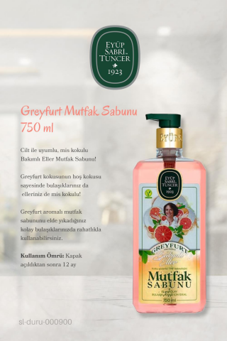 3 Adet Eyüp Sabri Tuncer Greyfurtlu Mutfak Sabunu 750 ml ve ROSIE Marka Pamuk
