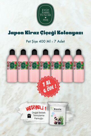400 ML Pet Şişe Japon Kiraz Çiçeği Kolonyası 7 AL 6 ÖDE ve ROSIE Hediye