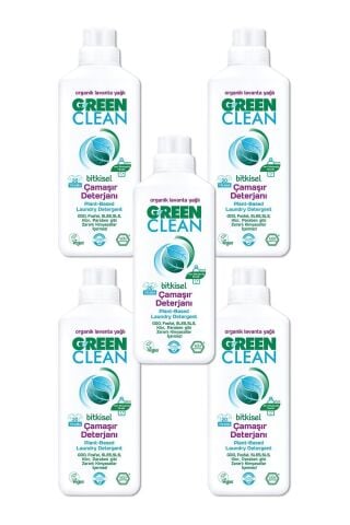 Green Clean U Bitkisel Çamaşır Deterjanı Organik Lavanta Yağlı 5 Li Set