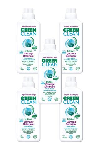 Green Clean U Bitkisel Çamaşır Deterjanı Organik Lavanta Yağlı 5 Li Set