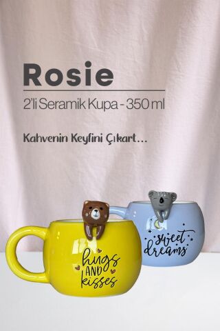 Ayı ve Koala Figürlü Seramik Kupa 350 ml