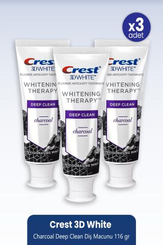 Crest 3D White Charcoal Deep Clean Diş Macunu 116 gr x3 Adet
