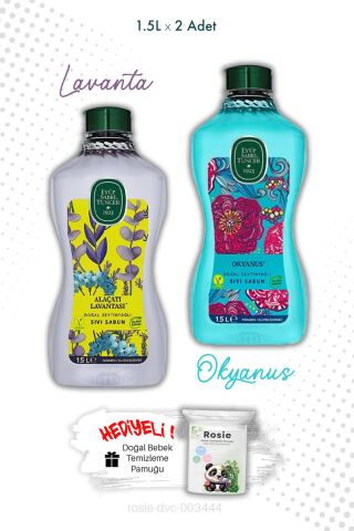 1.5L Sıvı Sabun Okyanus ve Alaçatı Lavanta ve ROSIE