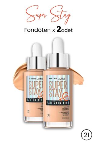 Maybelline Super Stay 24H Skin Tint Fondöten 21 30 ml  x 2 Adet