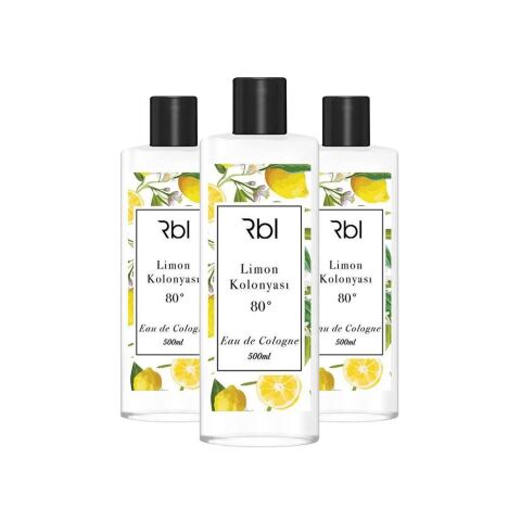 Rebul Limon Kolonyası 80 Derece 500 ml x 3