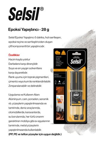 Selsil Şırınga Epoksi Yapıştırıcı Şeffaf - 28 g