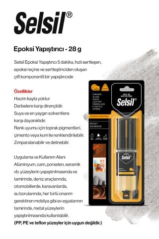 Selsil Şırınga Epoksi Yapıştırıcı Şeffaf - 28 g