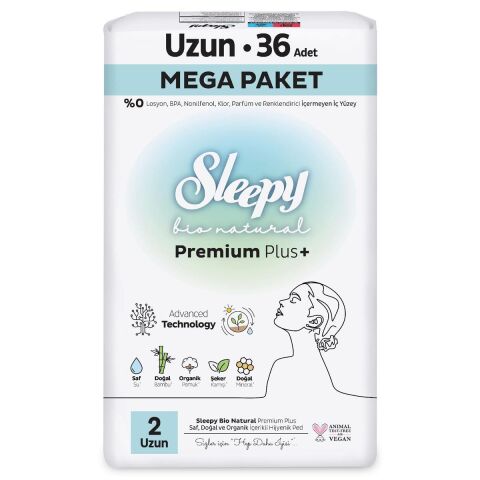 Sleepy Bio Natural Uzun 36, Gece 26 Adet Mega Paket ve Rosie Pamuk