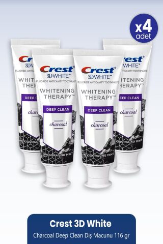 Crest 3D White Charcoal Deep Clean Diş Macunu 116 gr x4 Adet