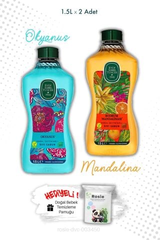 1.5L Sıvı Sabun Okyanus ve Bodrum Mandalinası ve ROSIE