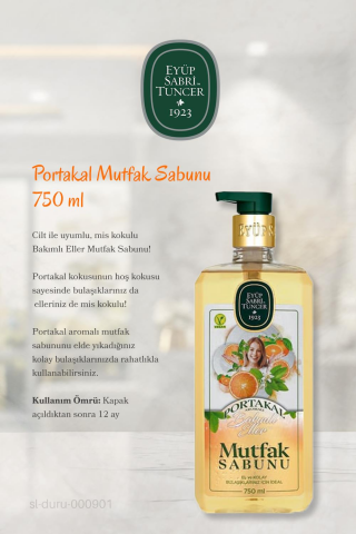 Eyüp Sabri Tuncer 3 Adet Portakal Kokulu Mutfak Sabunu 750 ml ve ROSIE Pamuk