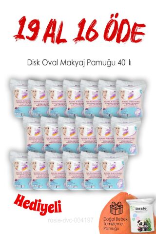 19 AL 16 ÖDE 40'lı Lux Disk Oval Makyaj Pamuğu ve ROSIE
