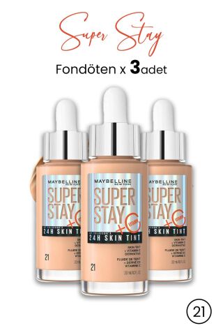 Maybelline Super Stay 24H Skin Tint Fondöten 21 30 ml  x 3 Adet