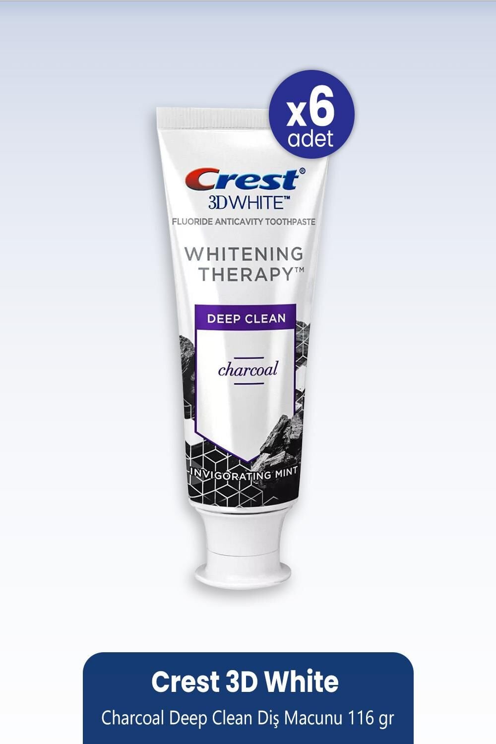 Crest 3D White Charcoal Deep Clean Diş Macunu 116 gr x 6 Adet