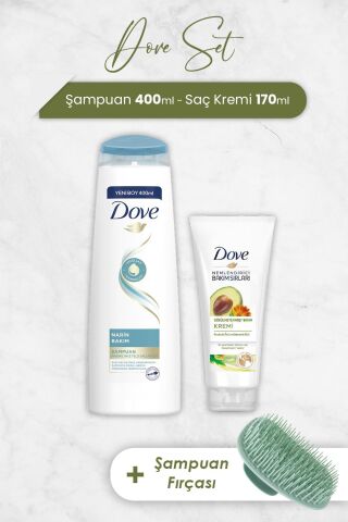 Dove Şampuanı Narin Bakım, Nemlendirici Krem ve Şampuan Fırçası