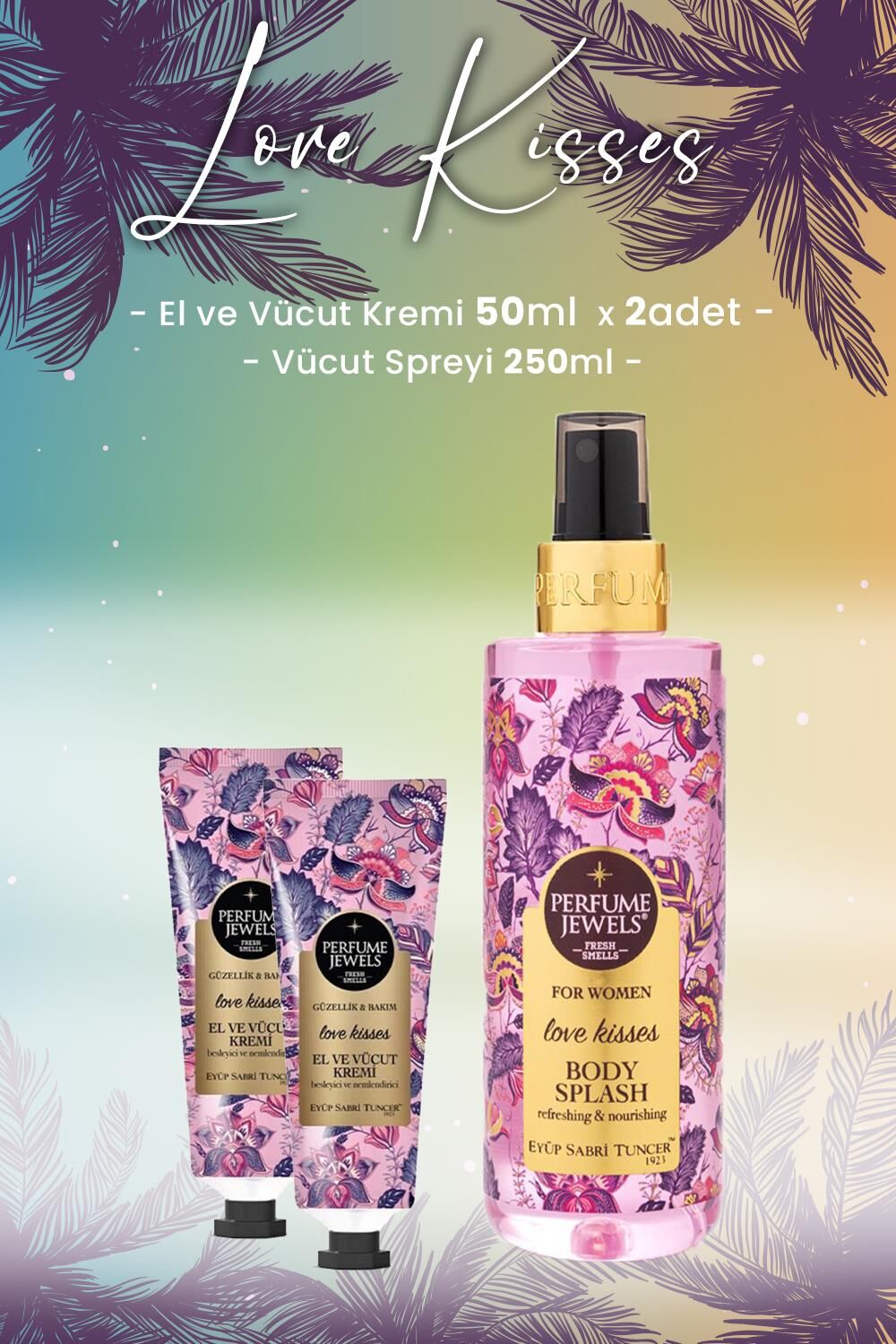 Eyüp Sabri Tuncer Love Kisses  Vücut Spreyi 250 ml ve Krem 50 ml x 2 Adet