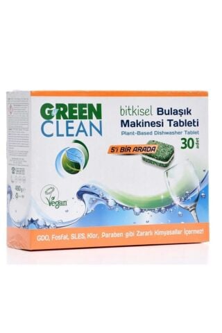 Green Clean Organik Bitkisel Bulaşık Makinesi Tablet 30 Adet x 2 Adet