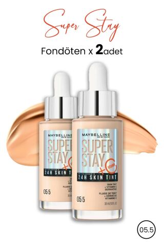 Maybelline Super Stay 24H Skin Tint Fondöten 05.5 30 ml  x 2 Adet