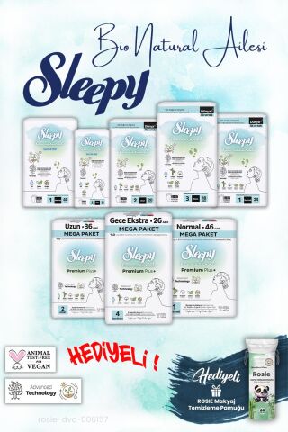 Sleepy 8 paket Bio Natural Ped Ailesi ve Rosie Pamuk