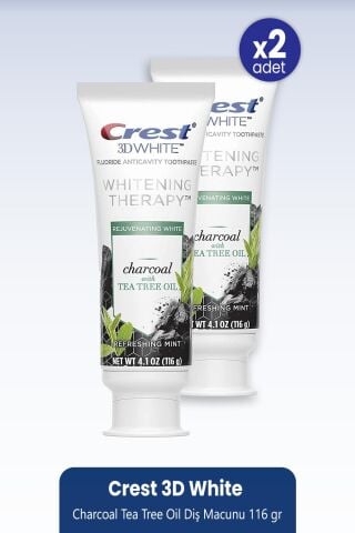 Crest 3D White Charcoal Tea Tree Oil Diş Macunu 116 gr x 2 Adet