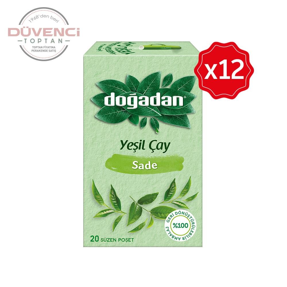 Doğadan Yeşil Çay Sade 20'li x 12 Adet