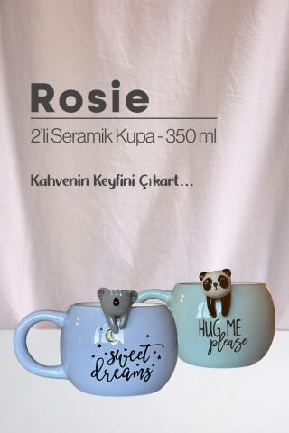 Koala ve Panda Figürlü Seramik Kupa 350 ml