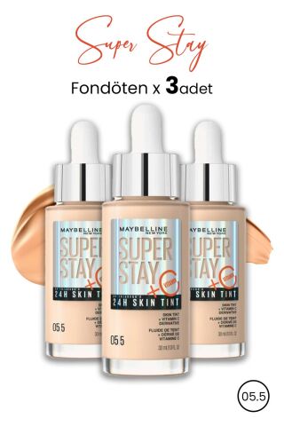 Maybelline Super Stay 24H Skin Tint Fondöten 05.5 30 ml  x 3 Adet