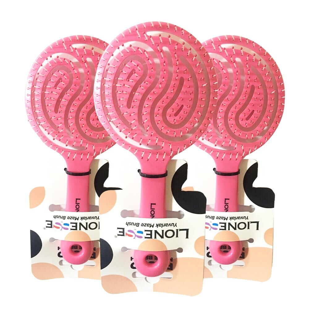 Tarko Lionesse Saç Fırçası Yuvarlak Pembe x 3