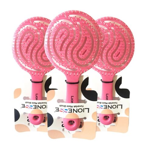 Tarko Lionesse Saç Fırçası Yuvarlak Pembe x 3