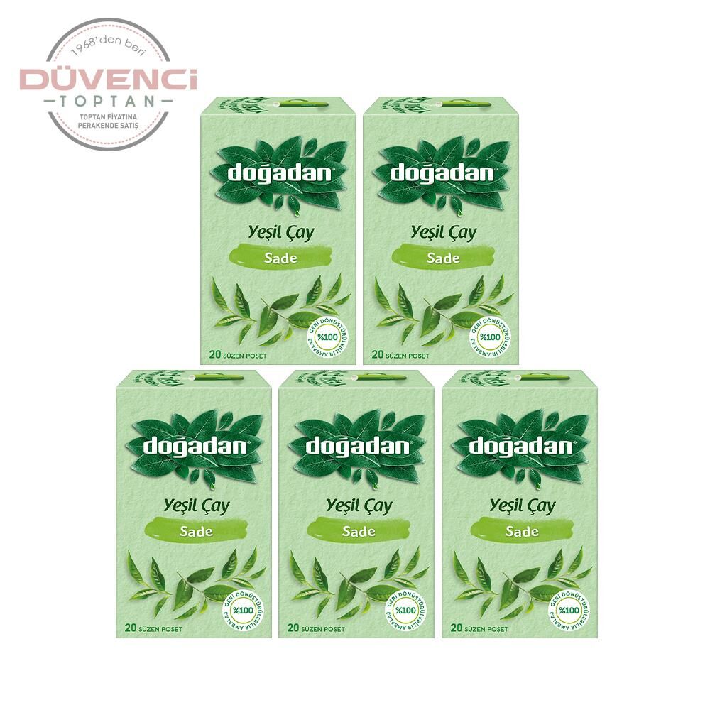 Doğadan Yeşil Çay Sade 20'li x 5 Adet