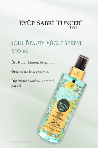 Eyüp Sabri Tuncer Soul Beauty Vücut Spreyi 250 ml ve %100 Pamuk ROSIE 60'lı