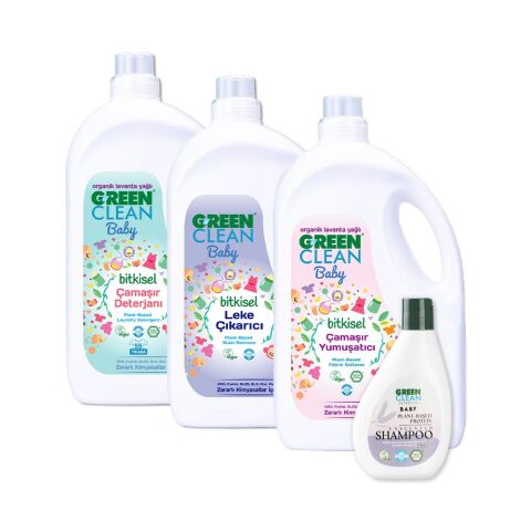 Green Clean Baby Şampuan, Leke Çıkarıcı, Çamaşır Yumuşatıcı ve Deterjanı