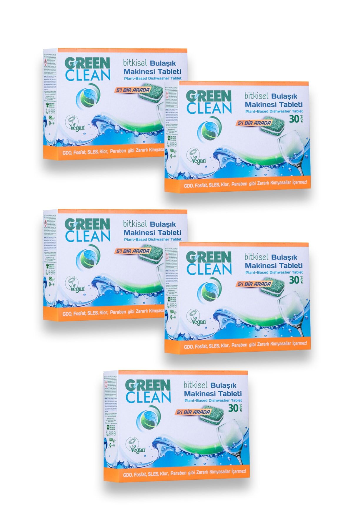 Green Clean 30'lu Bulaşık Makinesi Tableti x 5 Adet